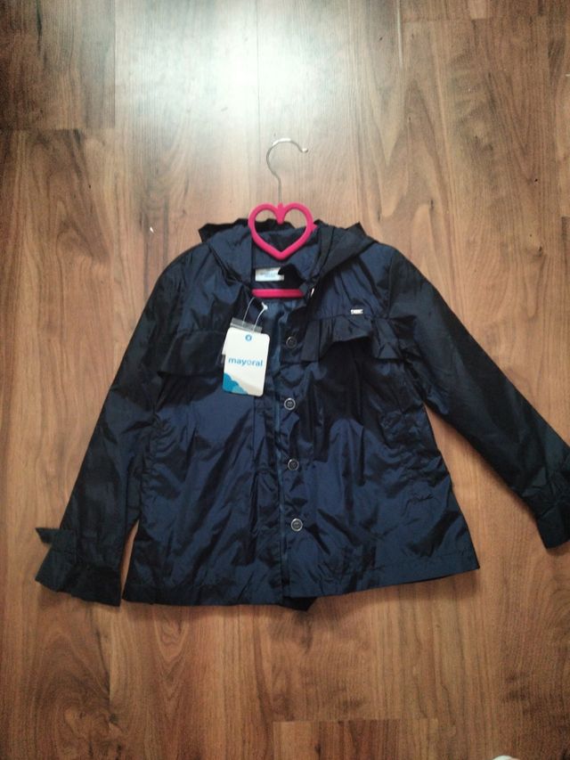 Gabardina niña. Azul Marino.Talla 7