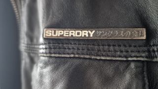 Superdry Brad, Negro Chaqueta de cuero