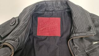 Superdry Brad, Negro Chaqueta de cuero