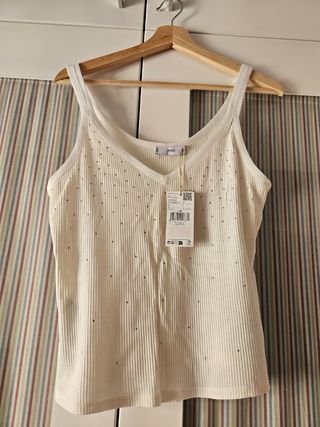 Camiseta Strass mango tirantas
