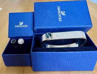 Swarovski pulsera y anillo de plata 