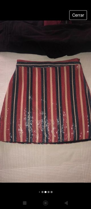 Falda y top lentejuelas zara