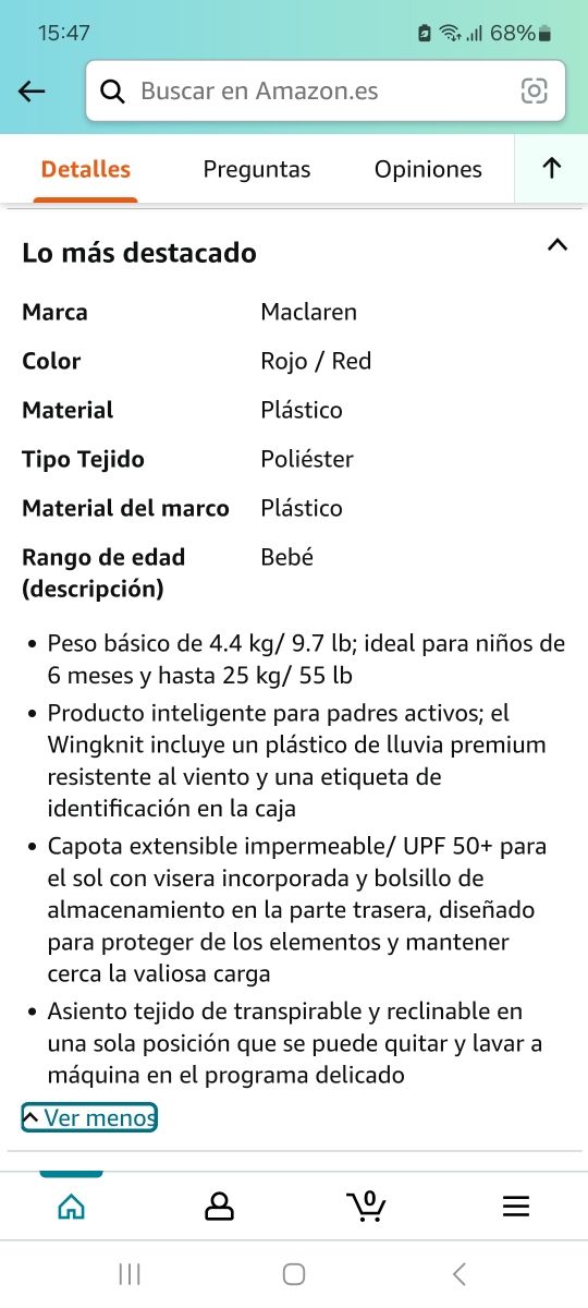 Silla de paseo Maclaren