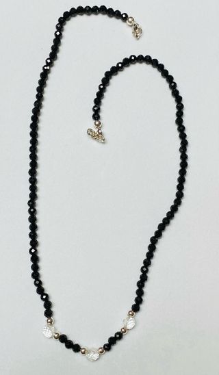 Collar unico “Black Spinels” en plata de ley 925