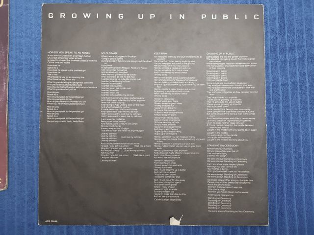 Copertina Vinile • Lou Reed • Growing Up In Public
