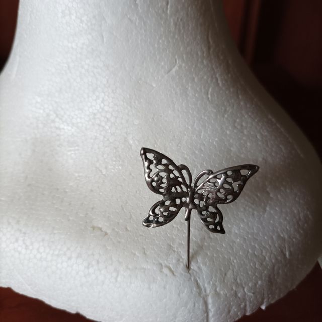 Spilla vintage farfalla d'argento
