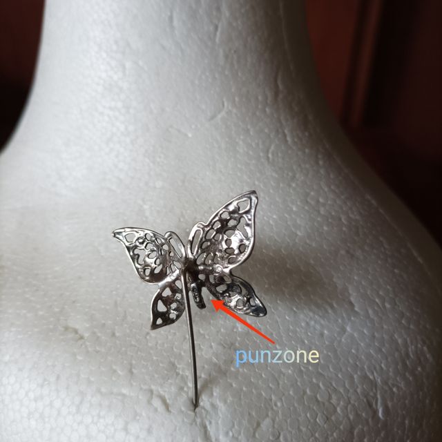 Spilla vintage farfalla d'argento