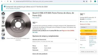 Discos freno delanteros  Bosch BD2006 (0986479b05)