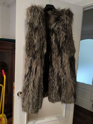 Chaleco abrigo de zorro gris del Canadá 
