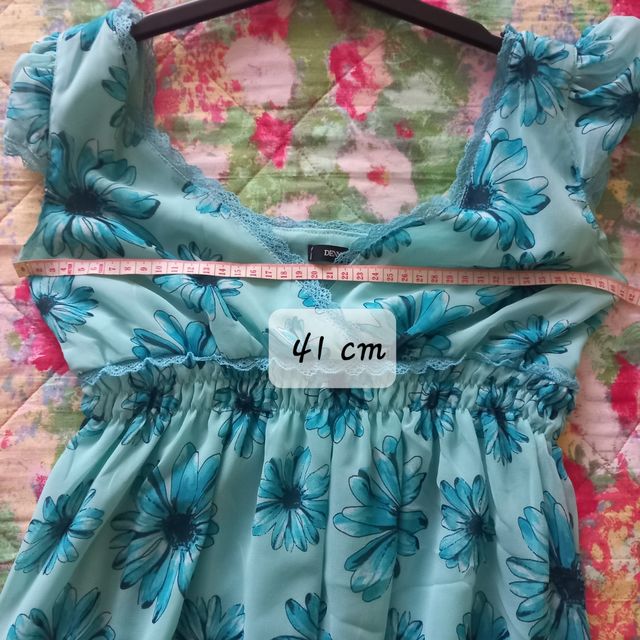 Blusa azzurra mezza manica Denny Rose