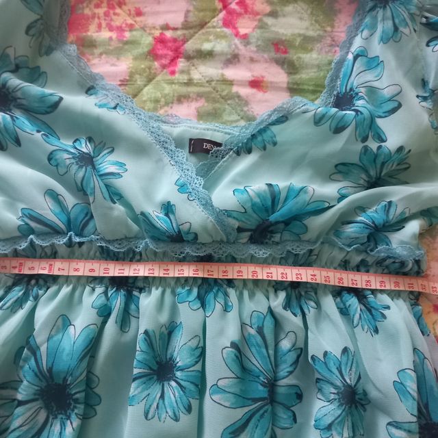 Blusa azzurra mezza manica Denny Rose