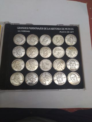  20 monedas de plata personajes de Murcia