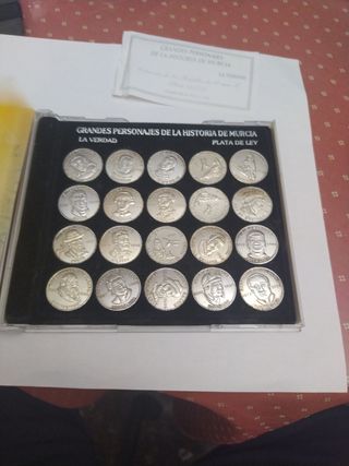  20 monedas de plata personajes de Murcia