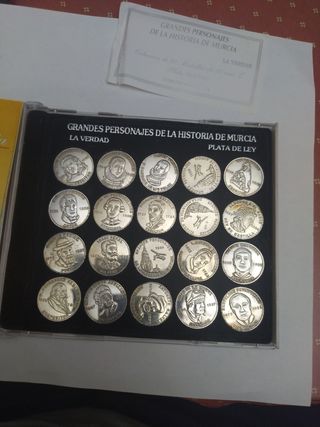  20 monedas de plata personajes de Murcia