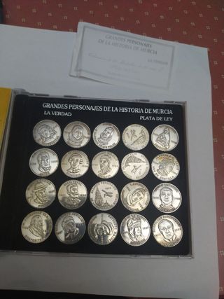  20 monedas de plata personajes de Murcia