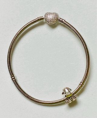 Pulsera tipo cordon y charm oveja en plata ley 925