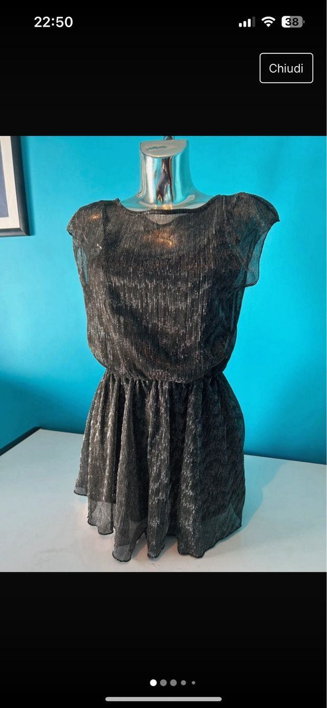 Tuta playsuit argento brillantinata 