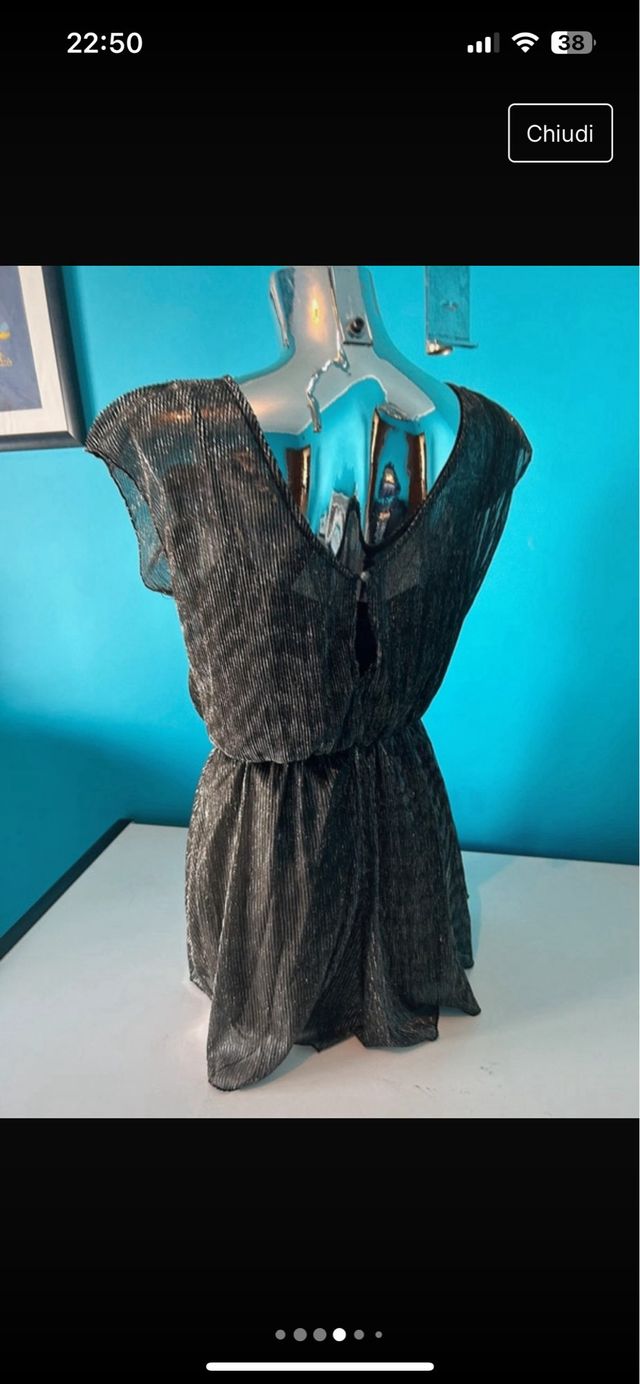 Tuta playsuit argento brillantinata 