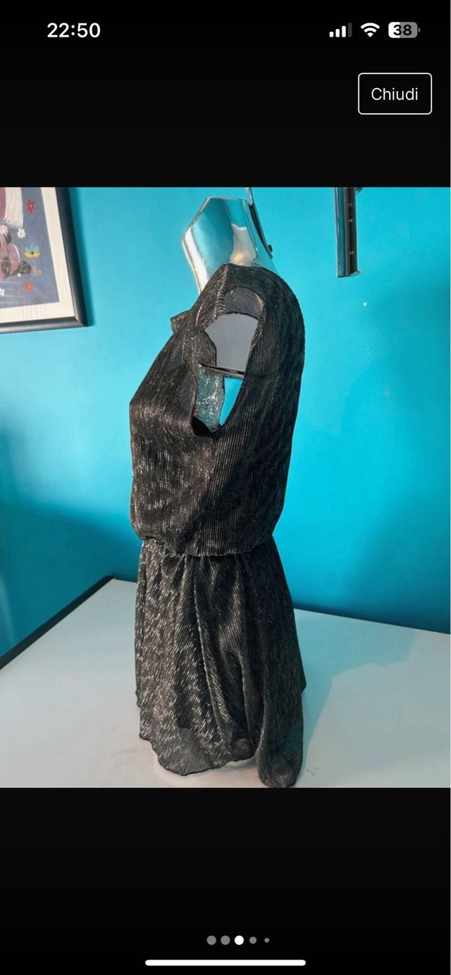 Tuta playsuit argento brillantinata 