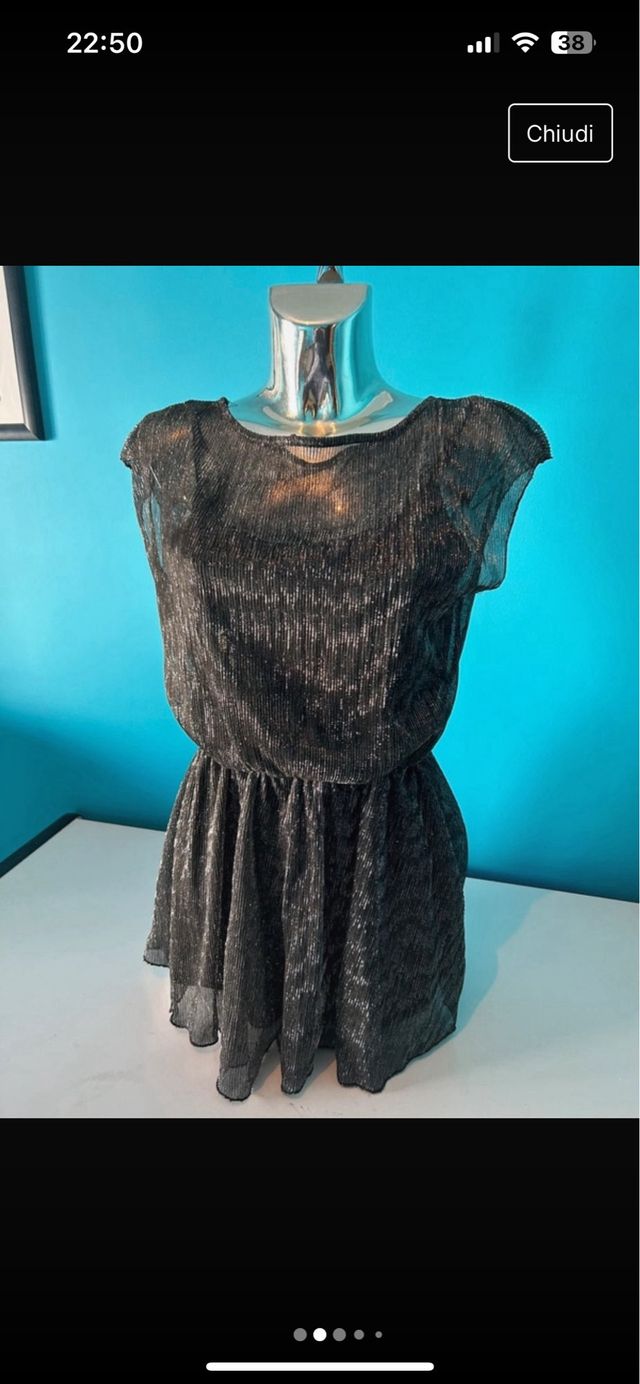 Tuta playsuit argento brillantinata 