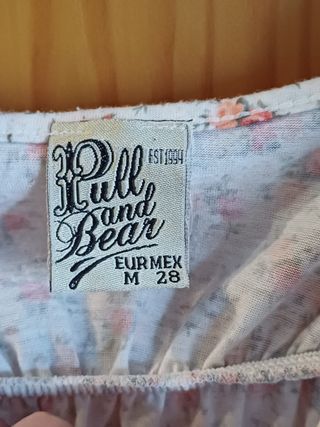 Vestido tirantes floral Pull&Bear talla M beige