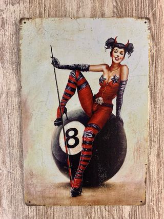 Cartel billar pin up