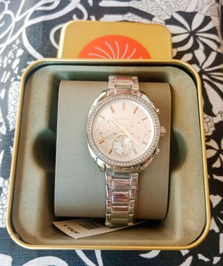 Nuevo Reloj Fossil Plateado/Blanco, para Mujer.