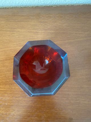 Cenicero octogonal de cristal de murano