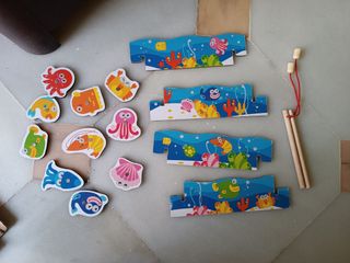Varios juegos madera Lidl, pesca,cactus y coches
