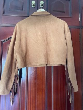 Chaqueta flecos camel