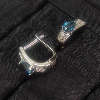 pendientes de plata con topacio