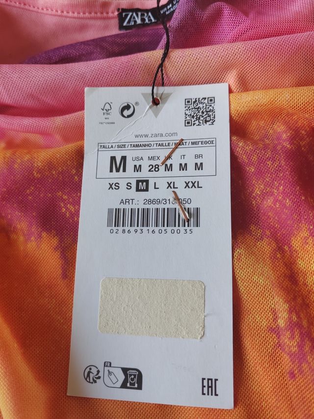 Camiseta gasa Zara M