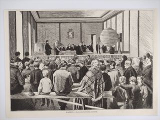 MADRID. SORTEO LOTERIA NACIONAL. GRABADO ANTIGUO