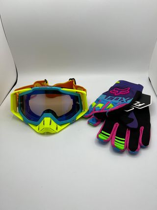 Guantes FOX y Gafas 100% motocross esquí bmx