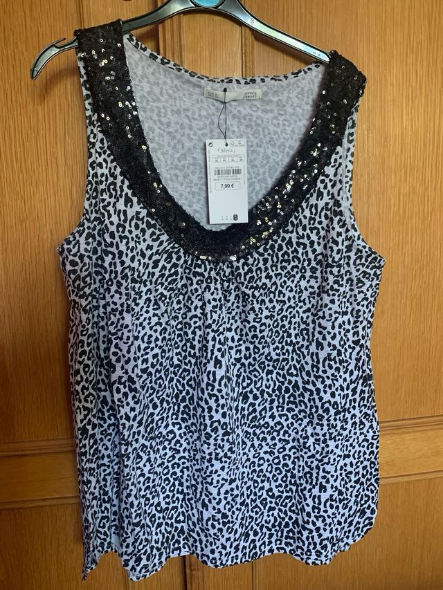 Top combinado lentejuelas