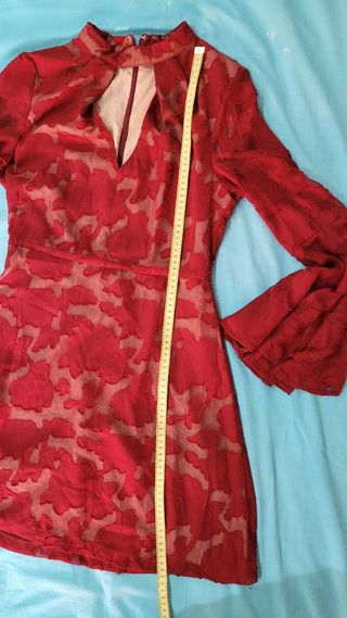 Vestido cóctel fiesta corto manga larga a estrenar