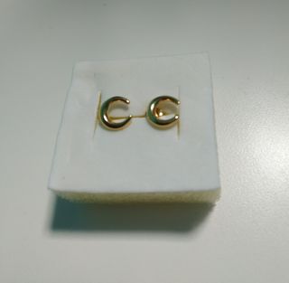 Pendiente plata baño de oro