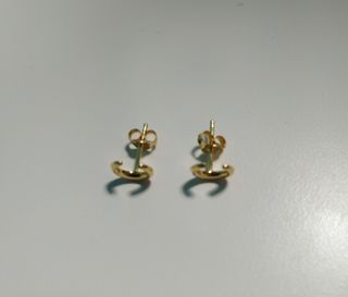 Pendiente plata baño de oro