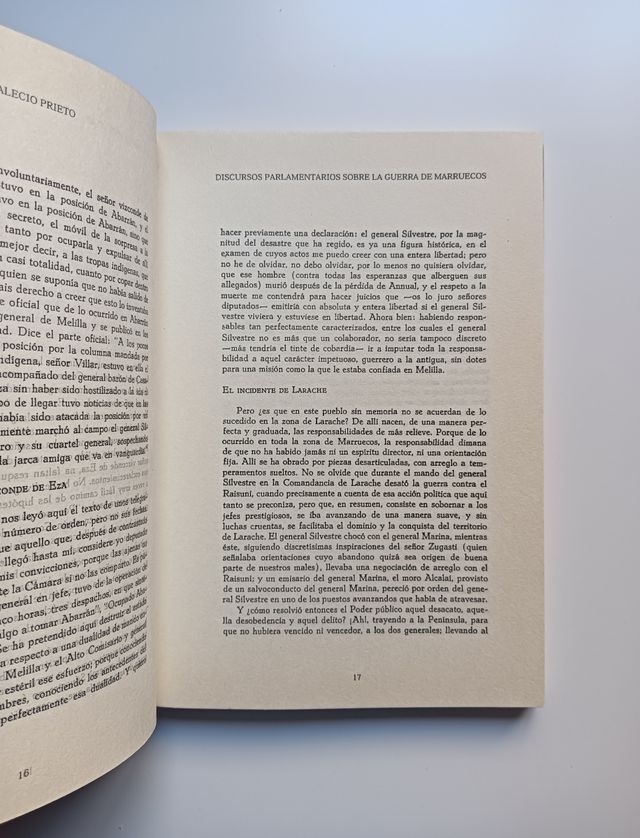 Discursos parlamentarios Guerra de Marruecos.