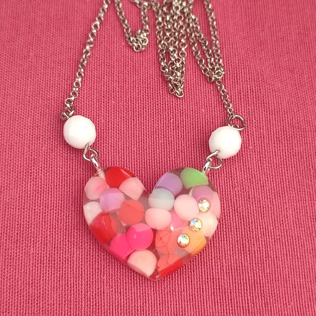 Collana cuore caramella