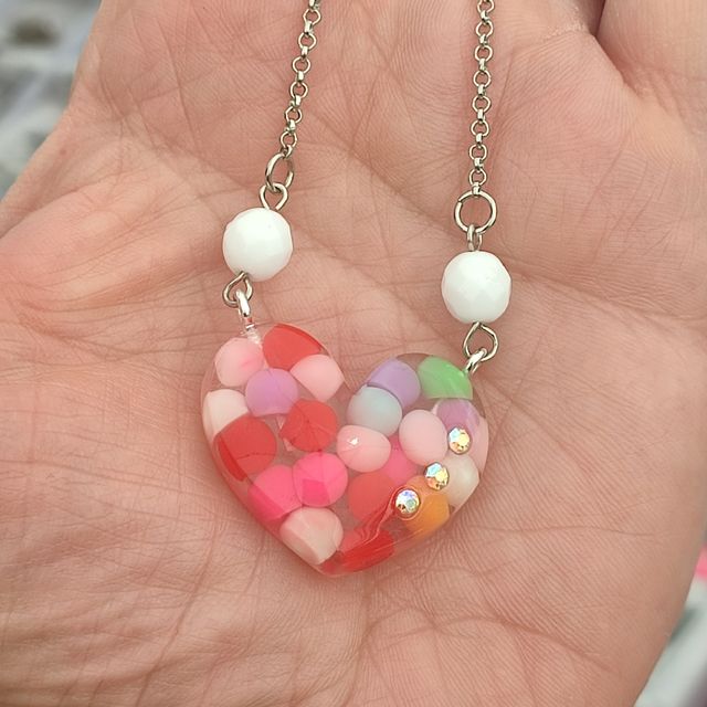 Collana cuore caramella