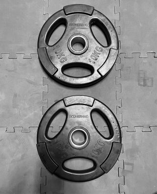 ✅ 2 DISCOS OLÍMPICOS PESAS 10KG+10KG AGUJERO 50MM