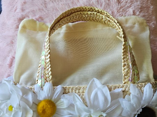 Borsa di paglia con applicazioni 🌼