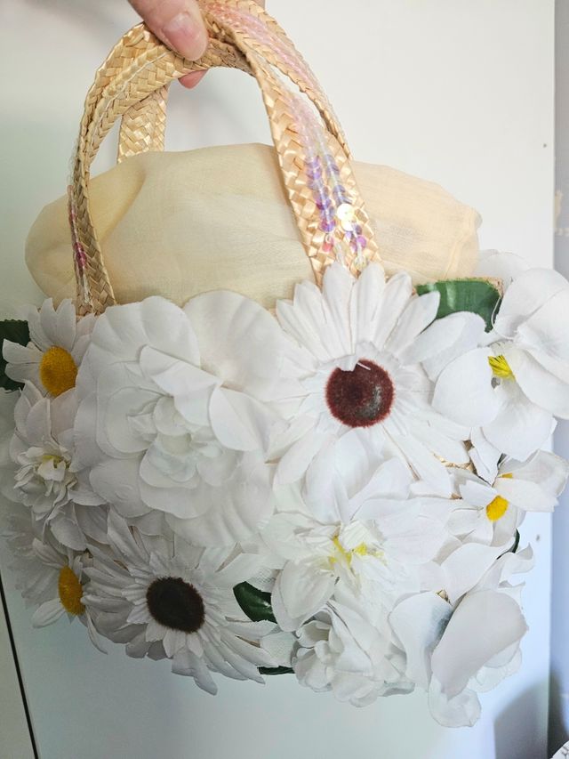 Borsa di paglia con applicazioni 🌼