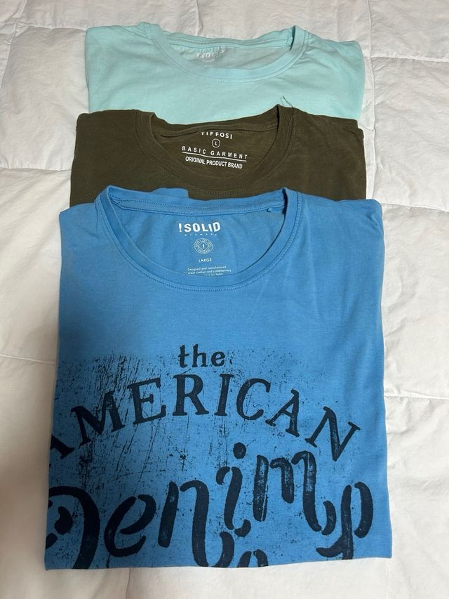 Camisetas varias basicas M L pack de 6