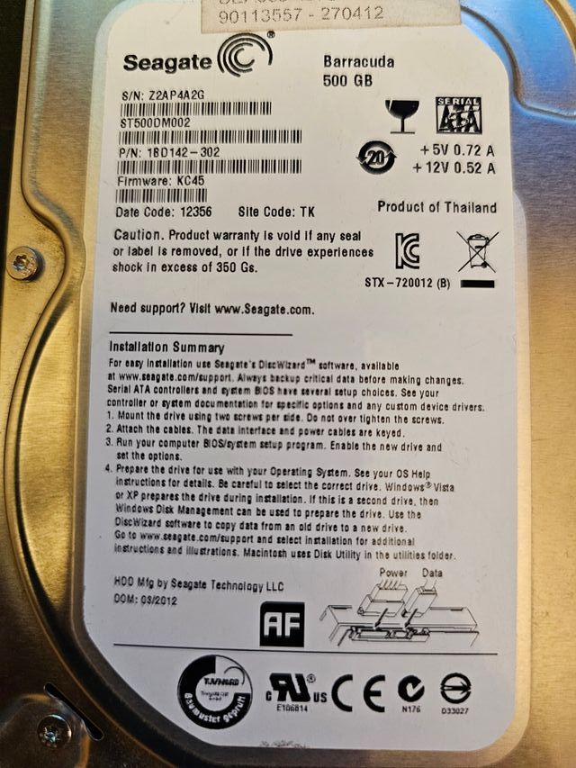 Disco Duro HD Seagate ST500DM002 500GB