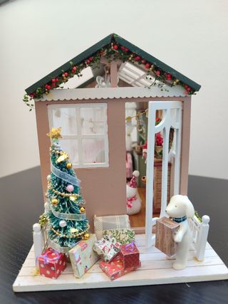 NAVIDAD miniatura casita maqueta casa muñeca Belén