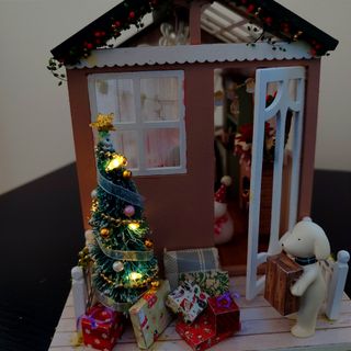 NAVIDAD miniatura casita maqueta casa muñeca Belén
