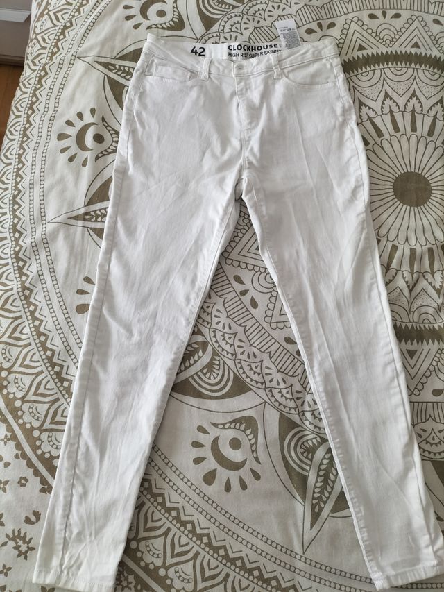 PANTALÓN BLANCO ELÁSTICO TALLA 38 -40