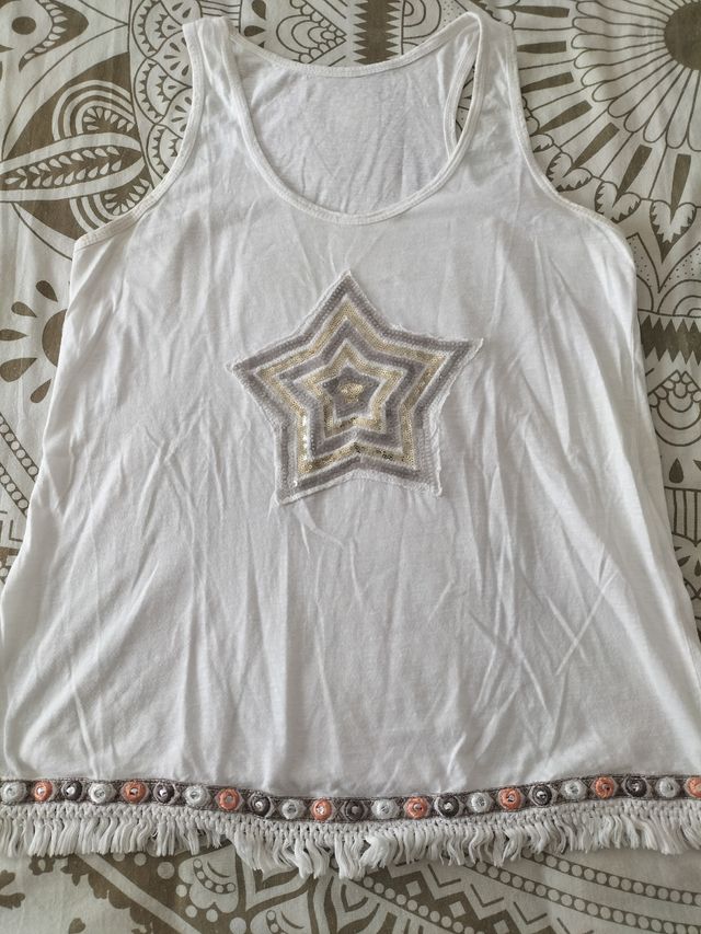 CAMISETA BLANCA DE TIRANTES TALLA L